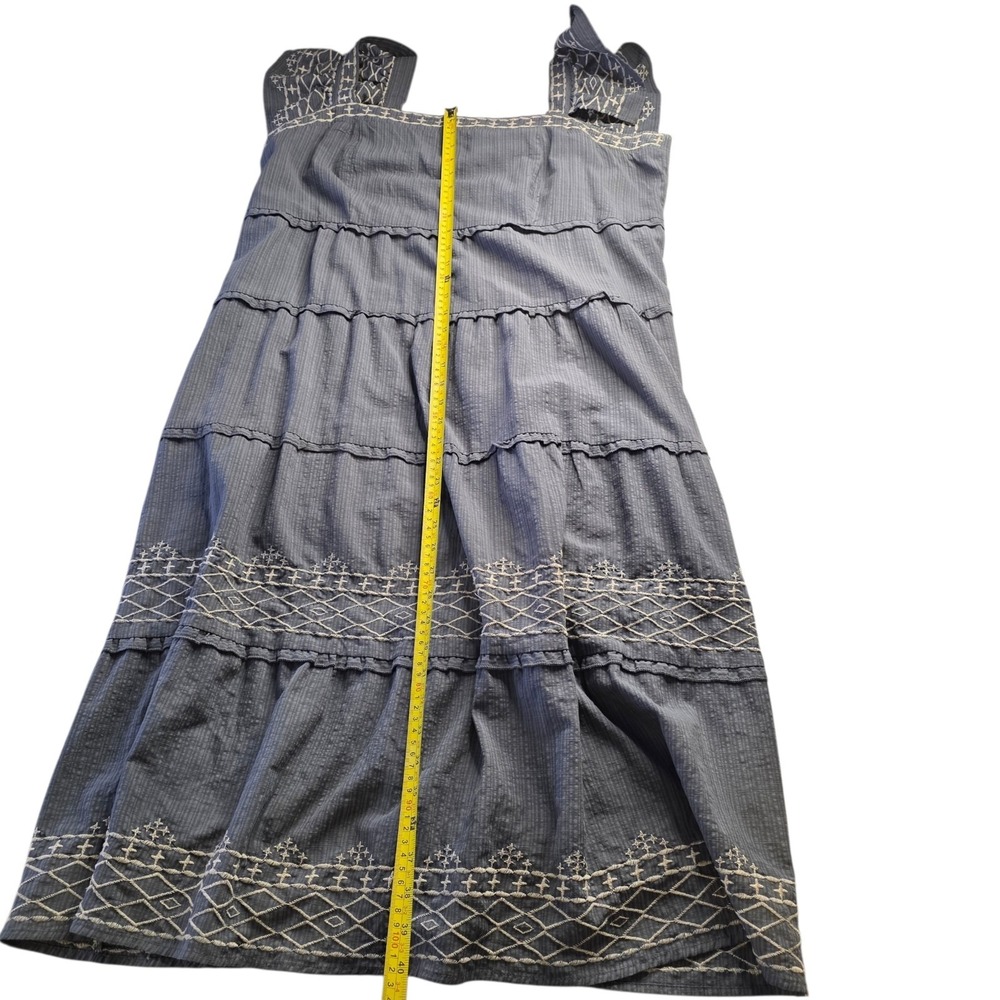 Knox‎ Rose Embroidered Ruffle Tiered Maxi Dress Blue XL Bohemian Peasant Cottage - Picture 7 of 7
